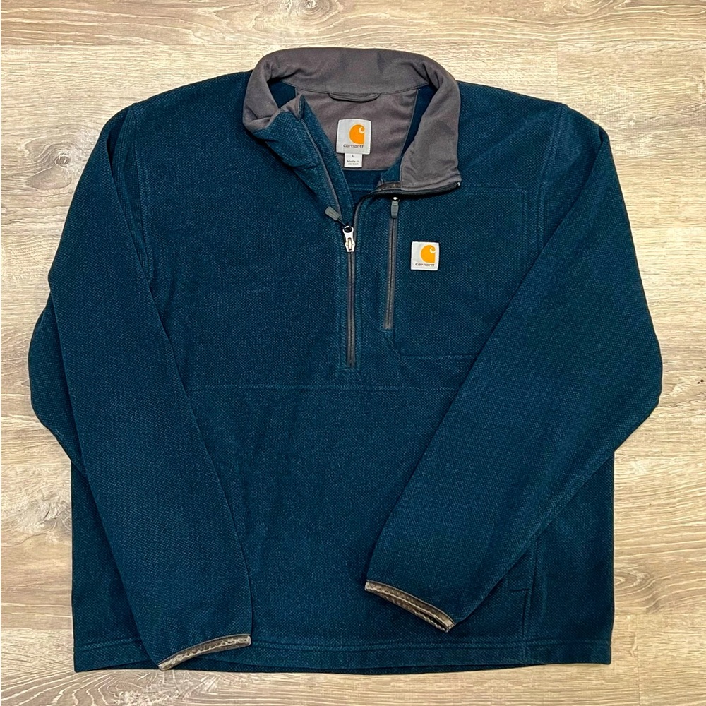 CARHARTT Men's DALTON Half ZIP Fleece Pullover Size Large NAVY